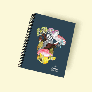 Planner 2025 Tapa Dura con Ilustraciones en Acuarela – Flora y Fauna Chilena (22x18 cm) - Corazón Fungi